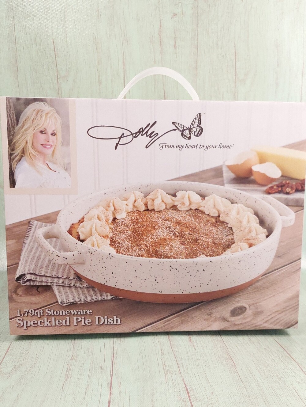 Dolly Parton Speckled Pie Dish Stoneware New in Box